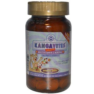 Solgar Kangavites Полный состав мильтивитаминов и минералов для детей с ягодным вкусом
